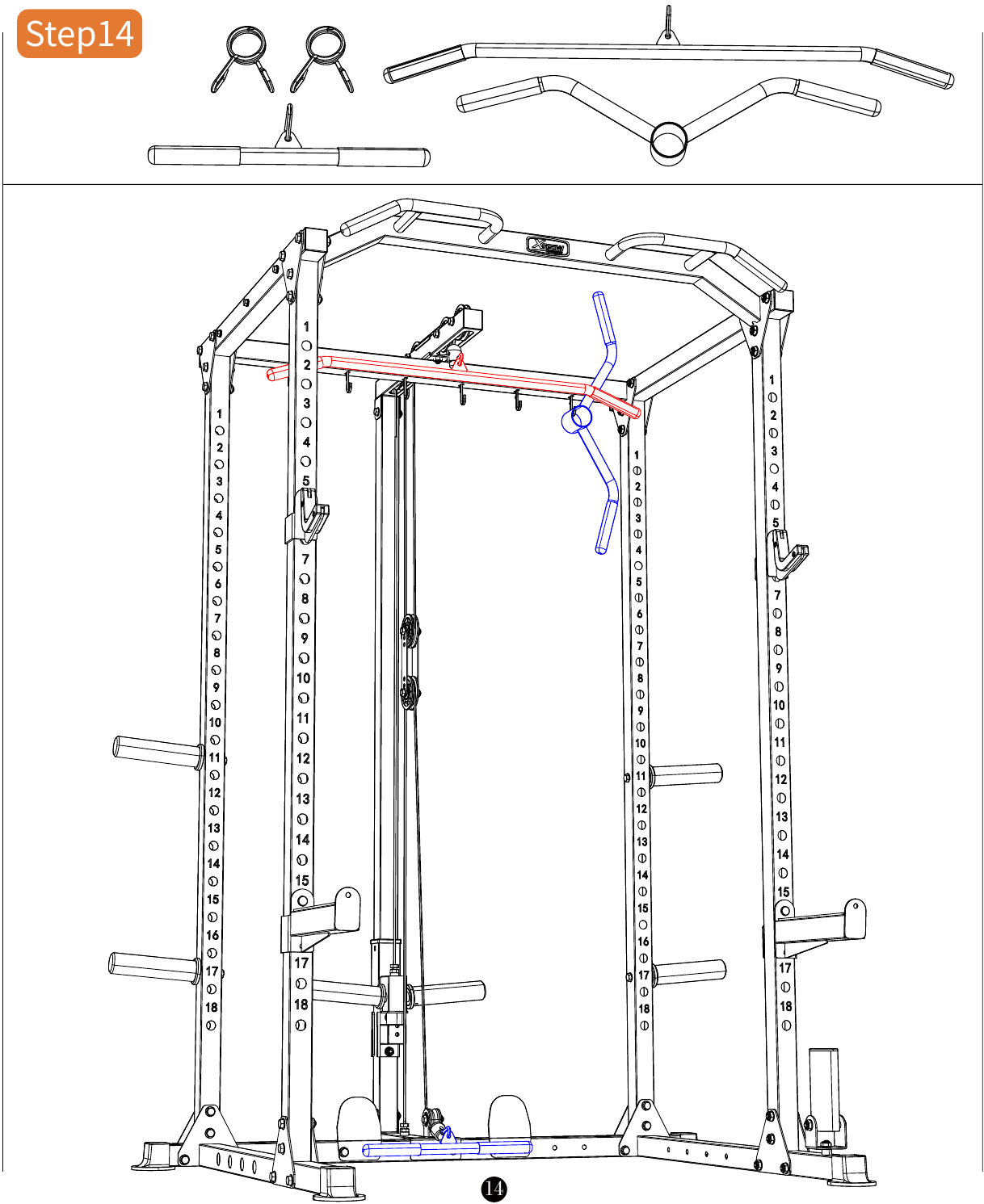 L01 installation diagram for Step 14: Attach the Cable Handles