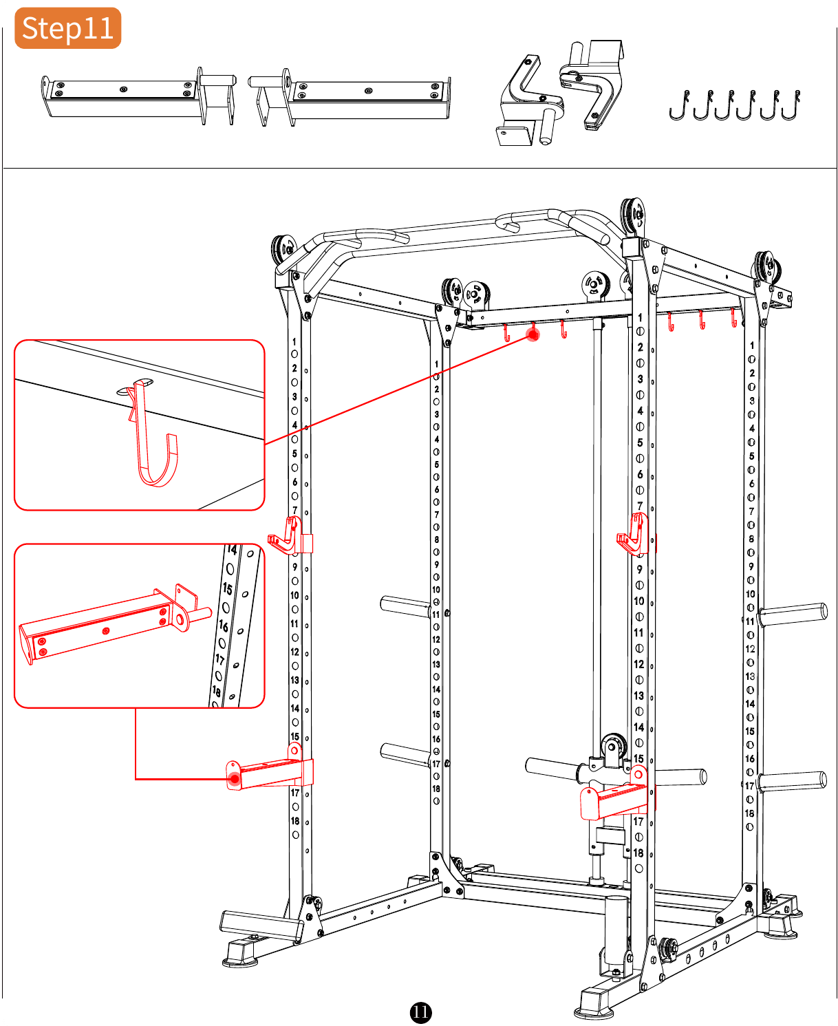 L02 installation diagram for Step 11: Install the Pulley Assemblies