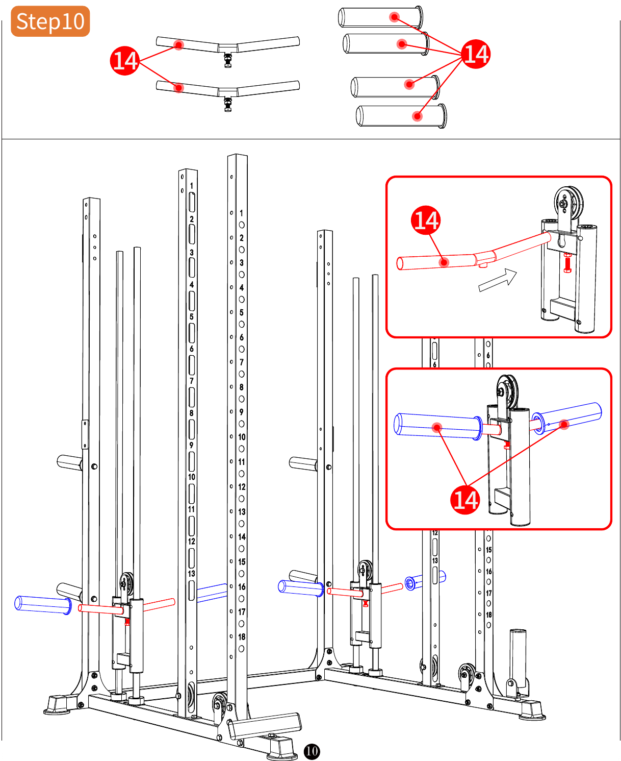 L04 installation diagram for Step 10: Install the Frame Brackets