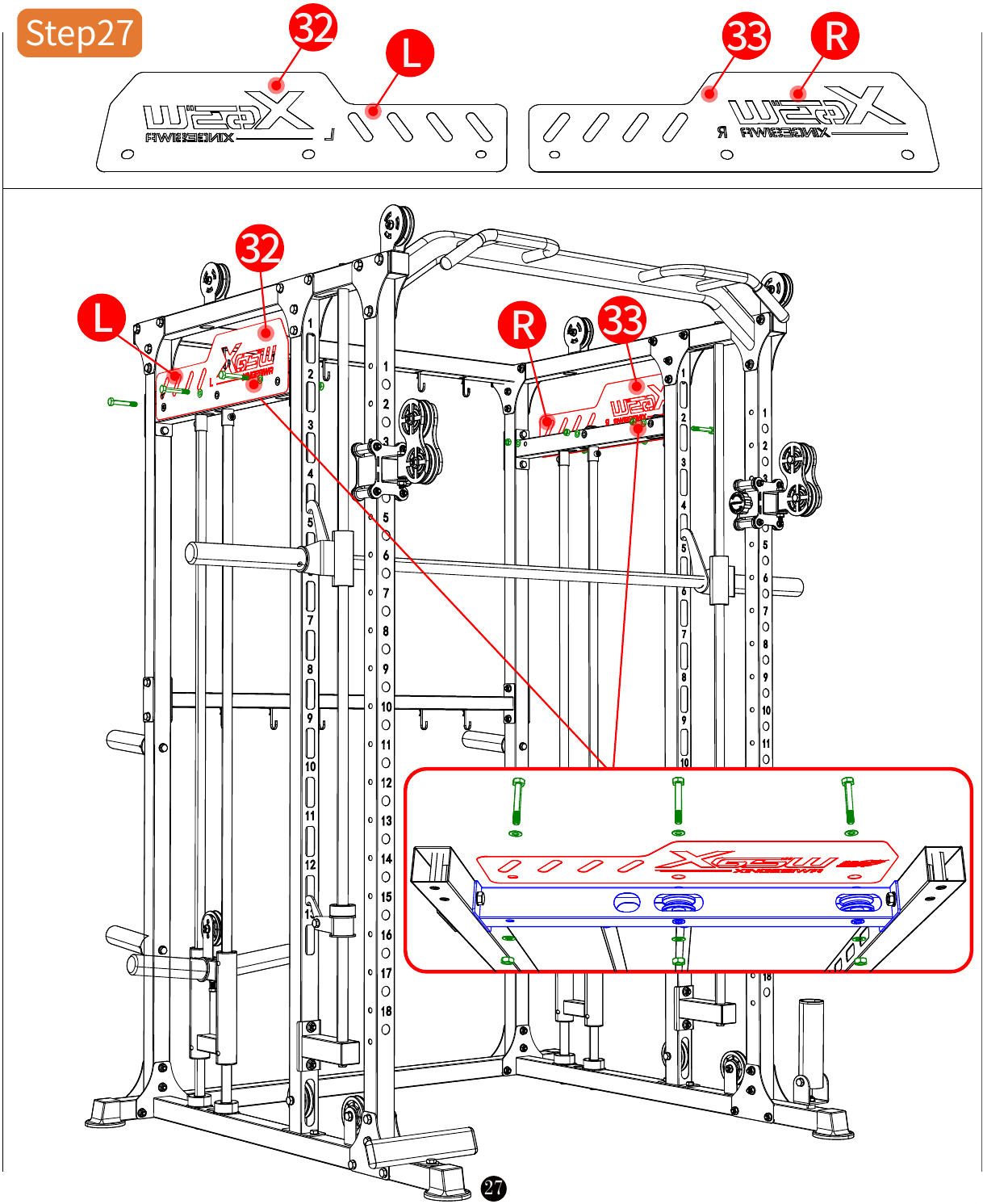 L04 installation diagram for Step 27: Secure the Cable Connections