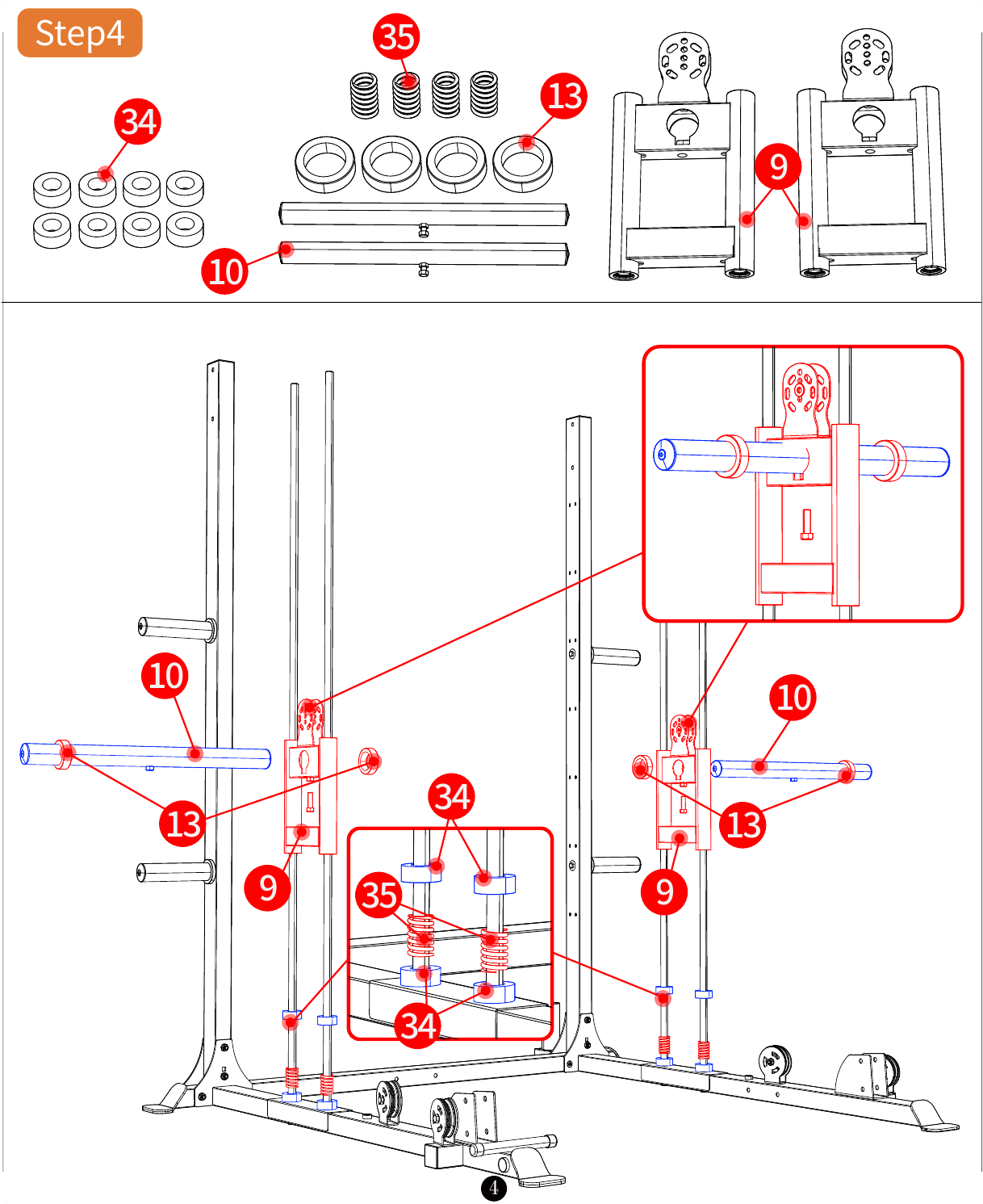 L05 installation diagram for Step 4: Connect the Upright Supports