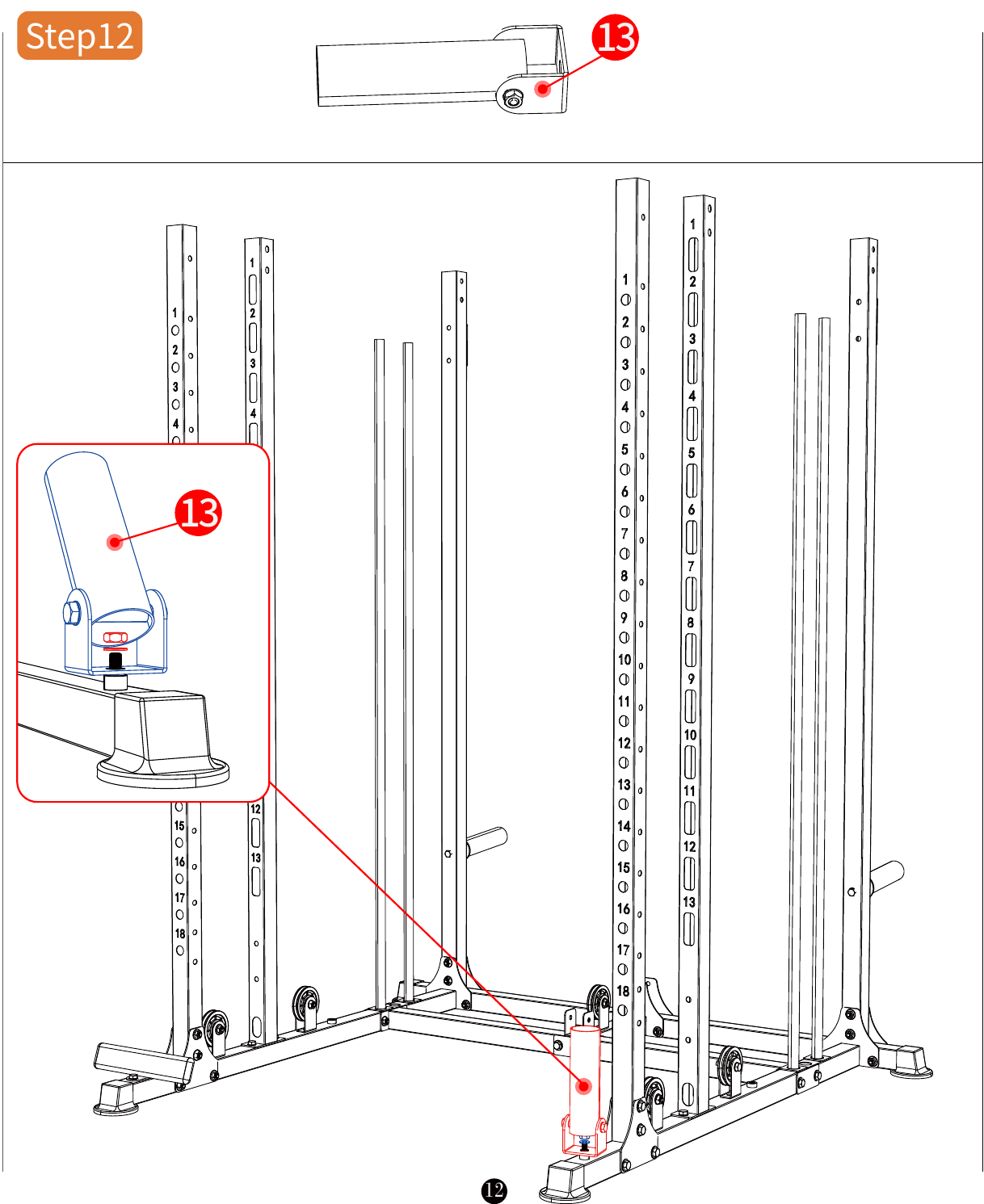 L06 installation diagram for Step 12: Connect the Top Frame