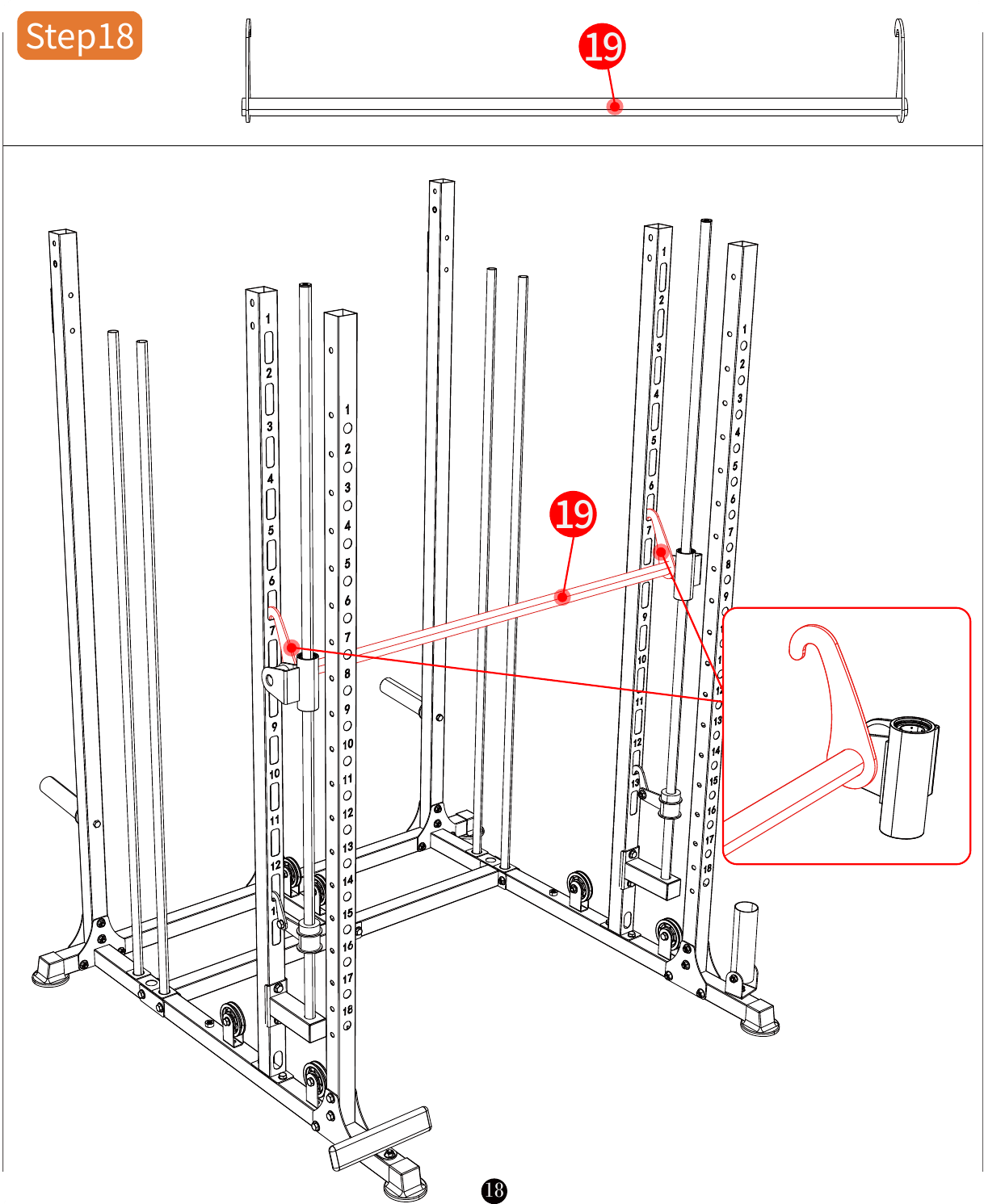 L06 installation diagram for Step 18: Attach the Side Supports