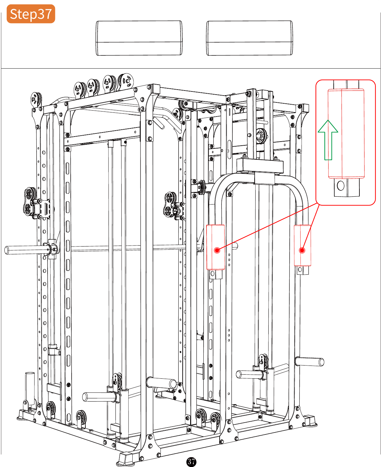 L06 installation diagram for Step 37: Fit the Smith Bar