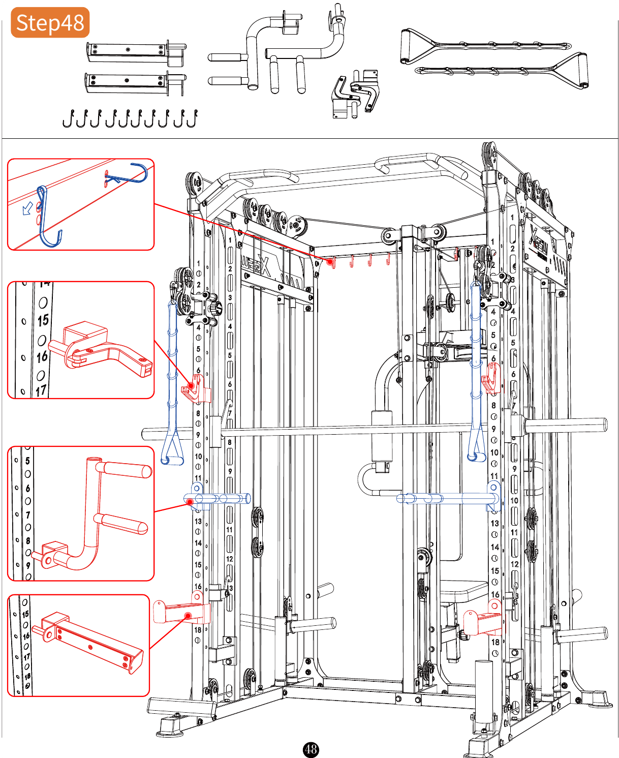 L06 installation diagram for Step 48: Complete the Rack Assembly