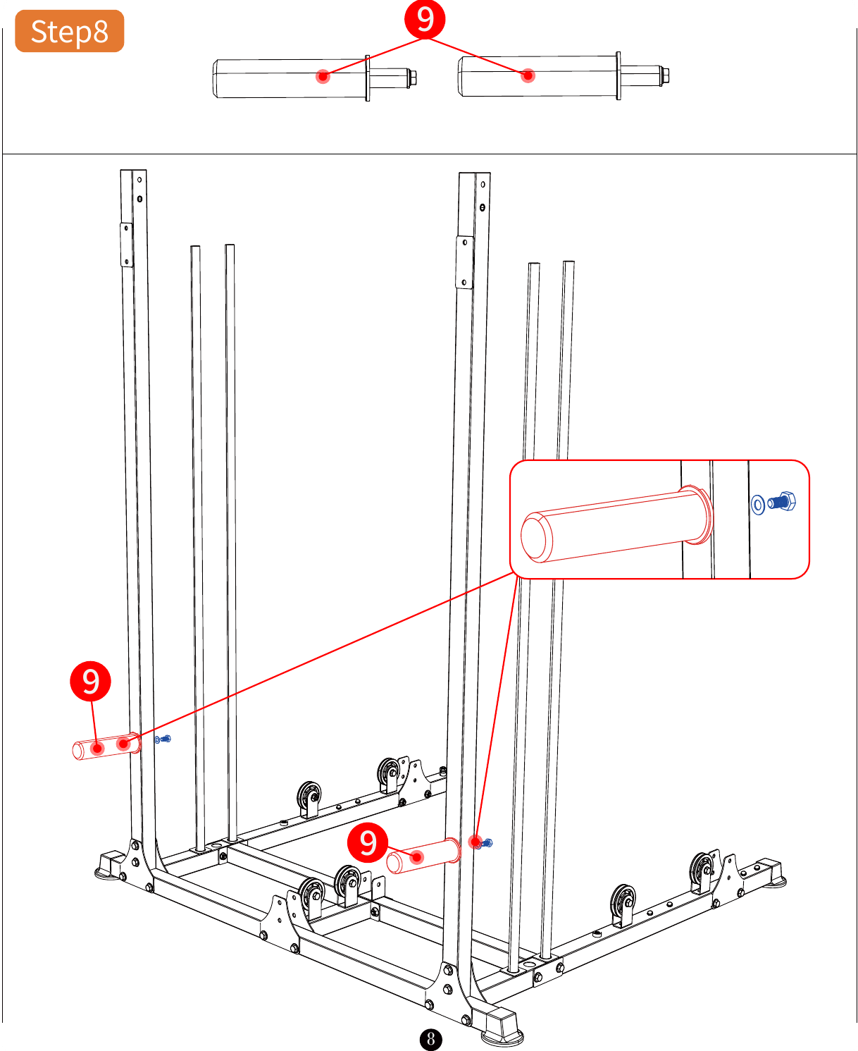 L06 installation diagram for Step 8: Install the Frame Brackets