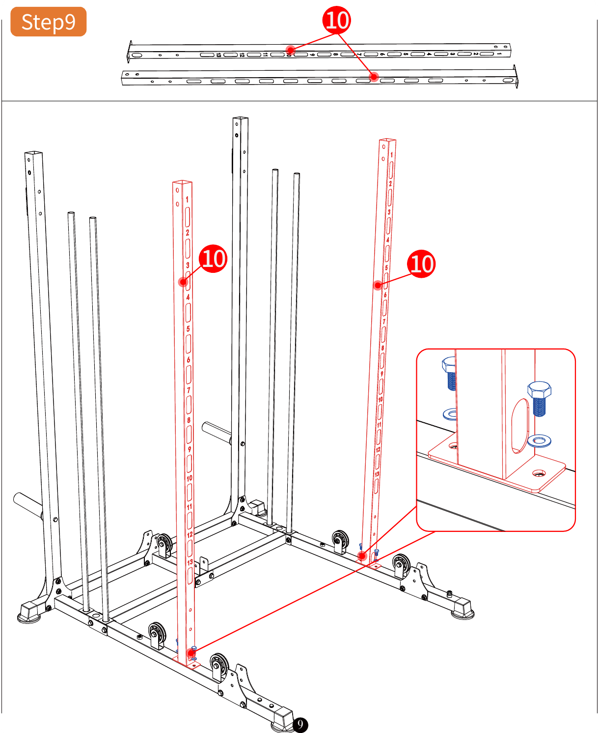 L06 installation diagram for Step 9: Connect the Crossmembers