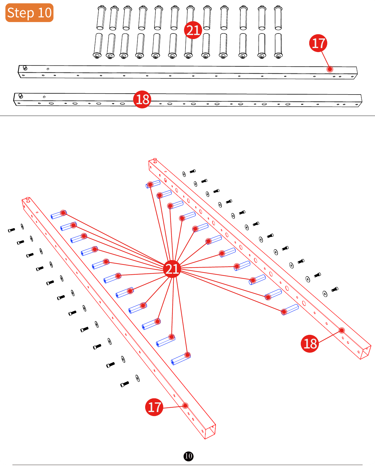 L07 installation diagram for Step 10: Attach the Pulley Brackets