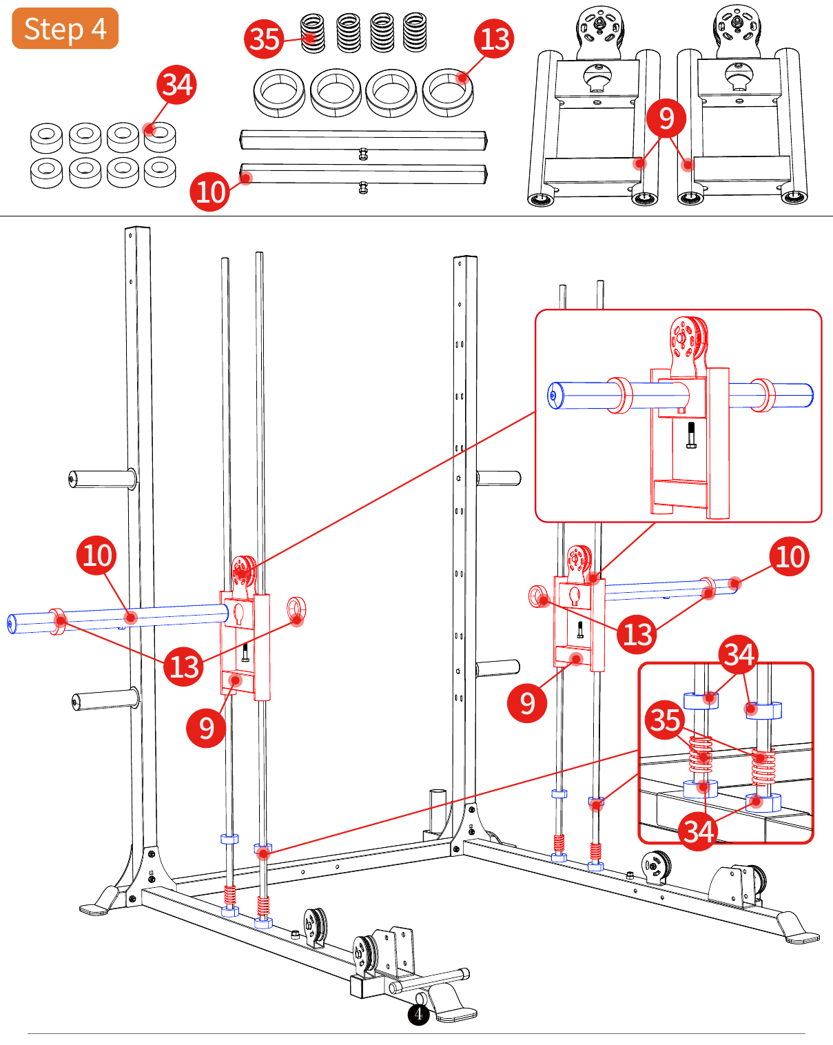 L07 installation diagram for Step 4: Connect the Upright Supports